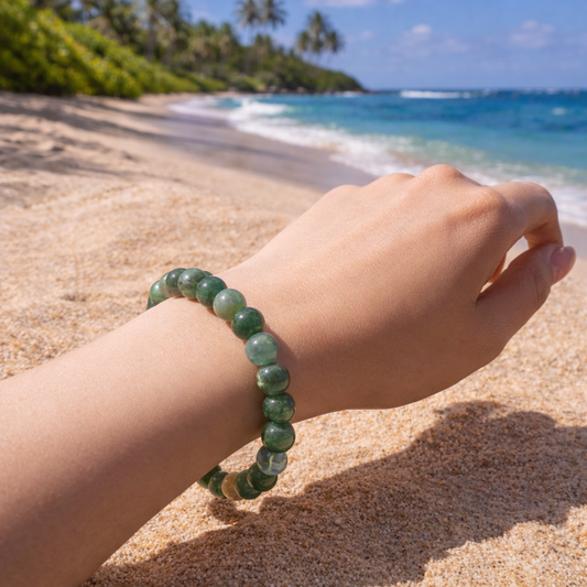 Moss Agate 8mm Bracelet