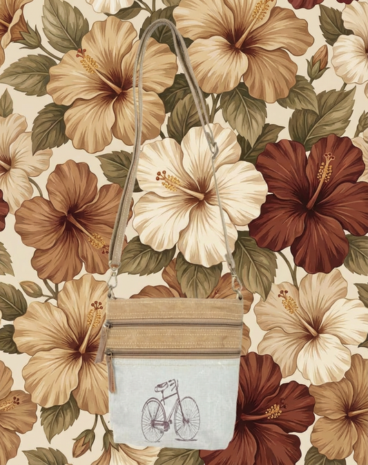 Double Zipper Two Tone Bike Shoulder Bag- Clea Ray