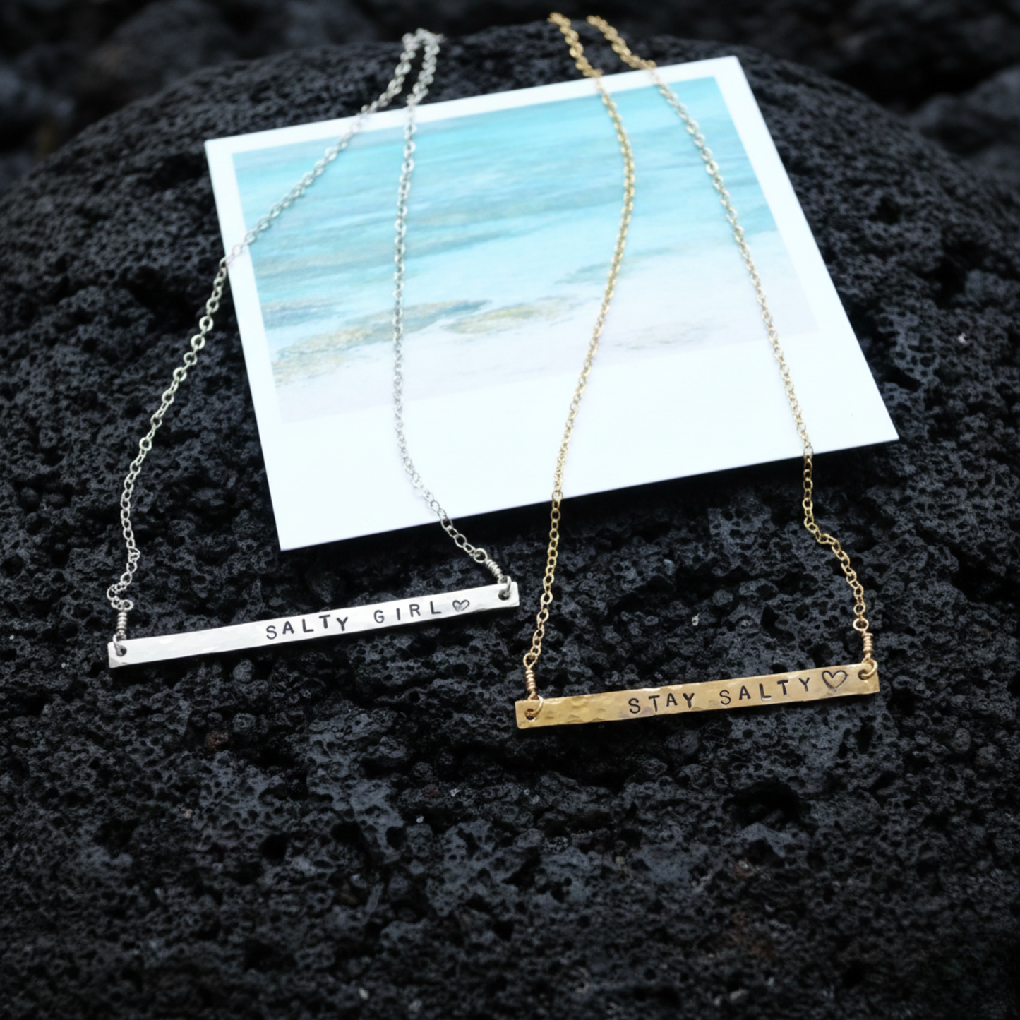 Live Aloha Horizontal Necklace: Gold Filled 18 inches - Salty But Sweet
