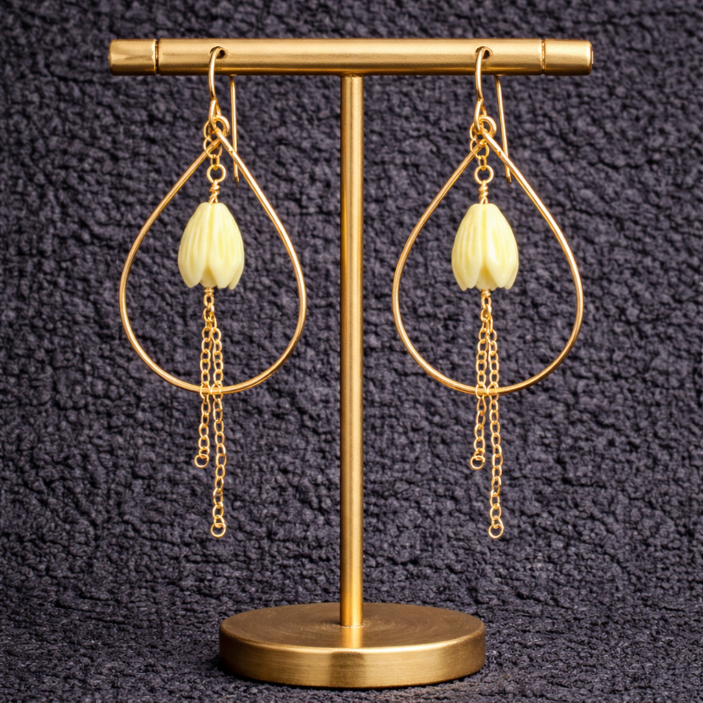 Pikake Teardrop Earrings: Gold Filled - Salty but Sweet