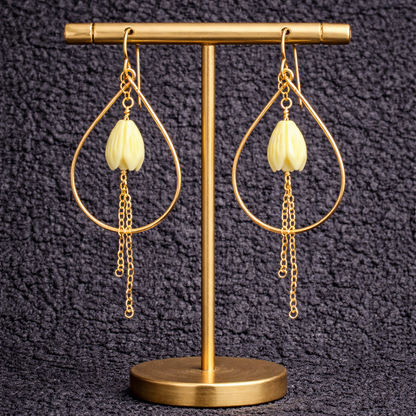 Pikake Teardrop Earrings: Gold Filled - Salty but Sweet