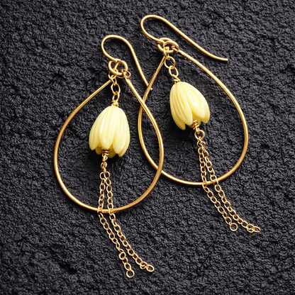 Pikake Teardrop Earrings: Gold Filled - Salty but Sweet