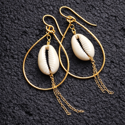 Cowrie Shell Teardrop Earring - Salty but Sweet