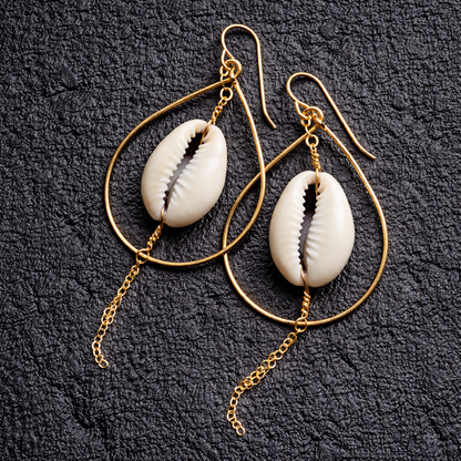 Cowrie Shell Teardrop Earring - Salty but Sweet