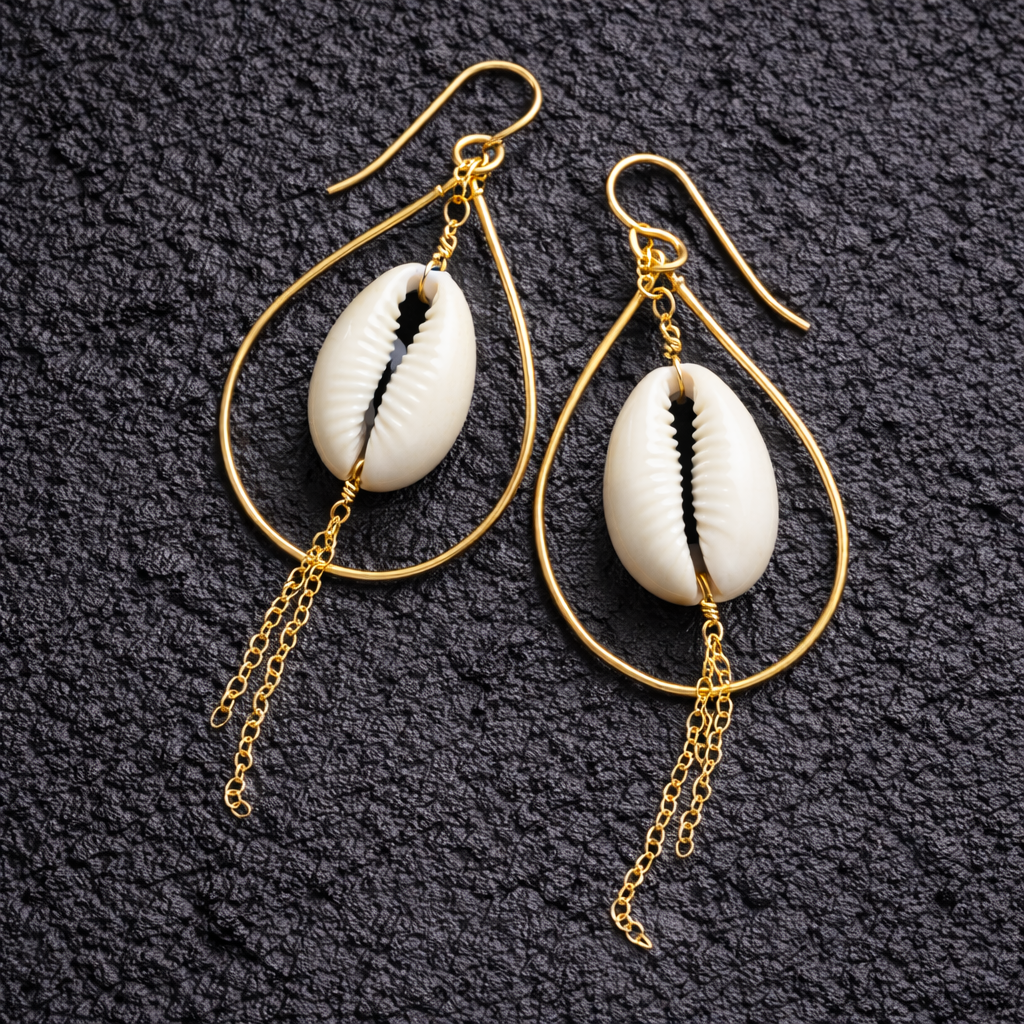 Cowrie Shell Teardrop Earring - Salty but Sweet