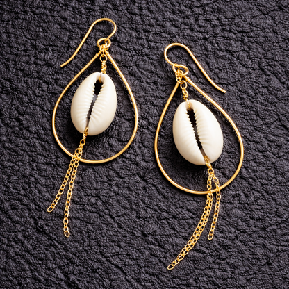 Cowrie Shell Teardrop Earring - Salty but Sweet