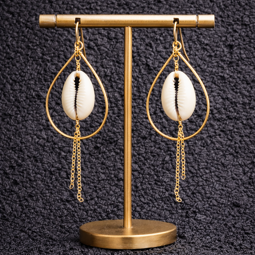 Cowrie Shell Teardrop Earring - Salty but Sweet