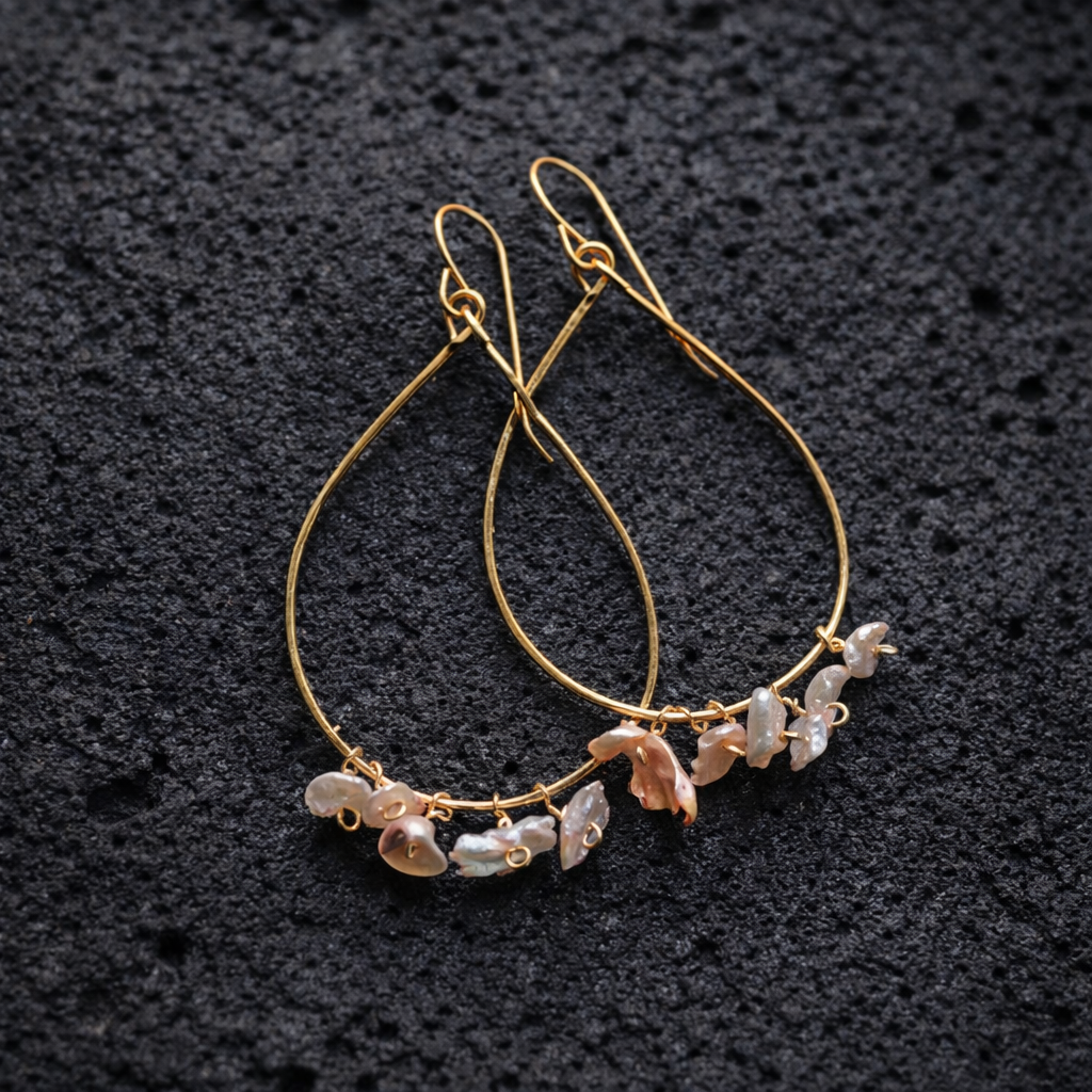 Light Pink Keshi Teardrops - Salty but Sweet