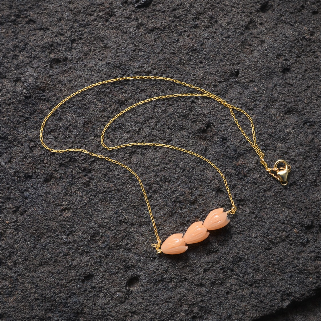 Peach Pikake Necklace - Salty but Sweet