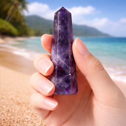 Amethyst Crystal Tower Pyramid