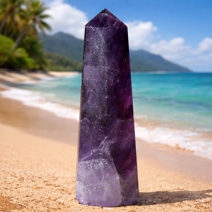 Amethyst Crystal Tower Pyramid