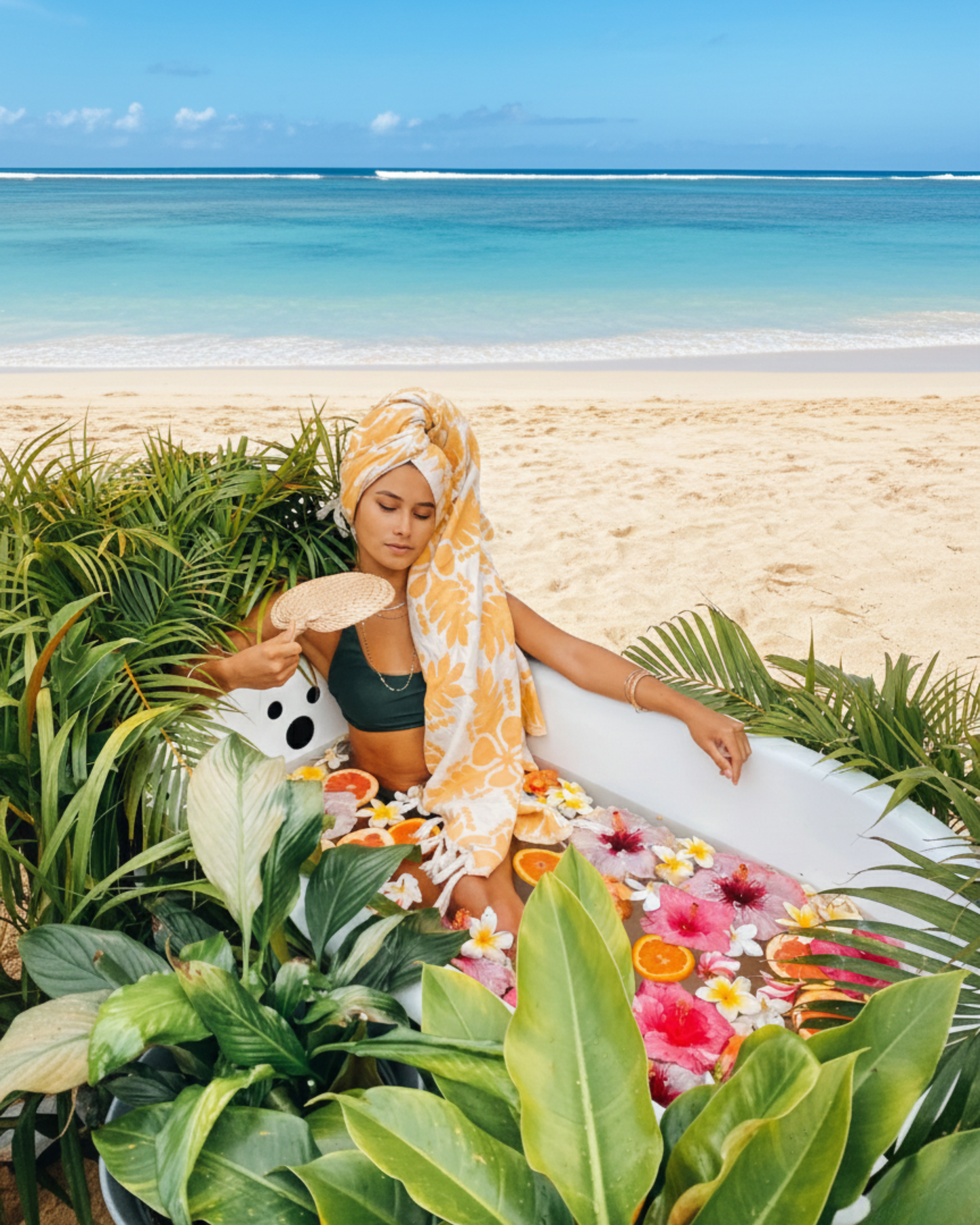 Abundant Golden ‘Ulu in Hawaiian Beach Blanket - EHA