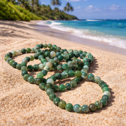 Moss Agate 8mm Bracelet