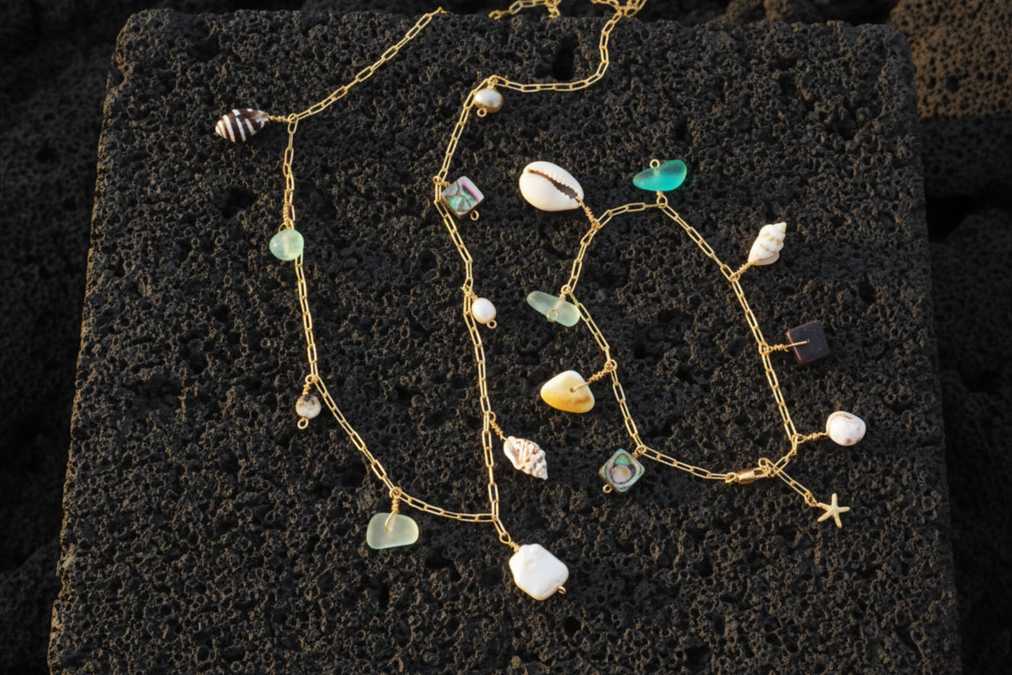 Ocean Charm Necklace in Gold: 18 inches - Salty But Sweet
