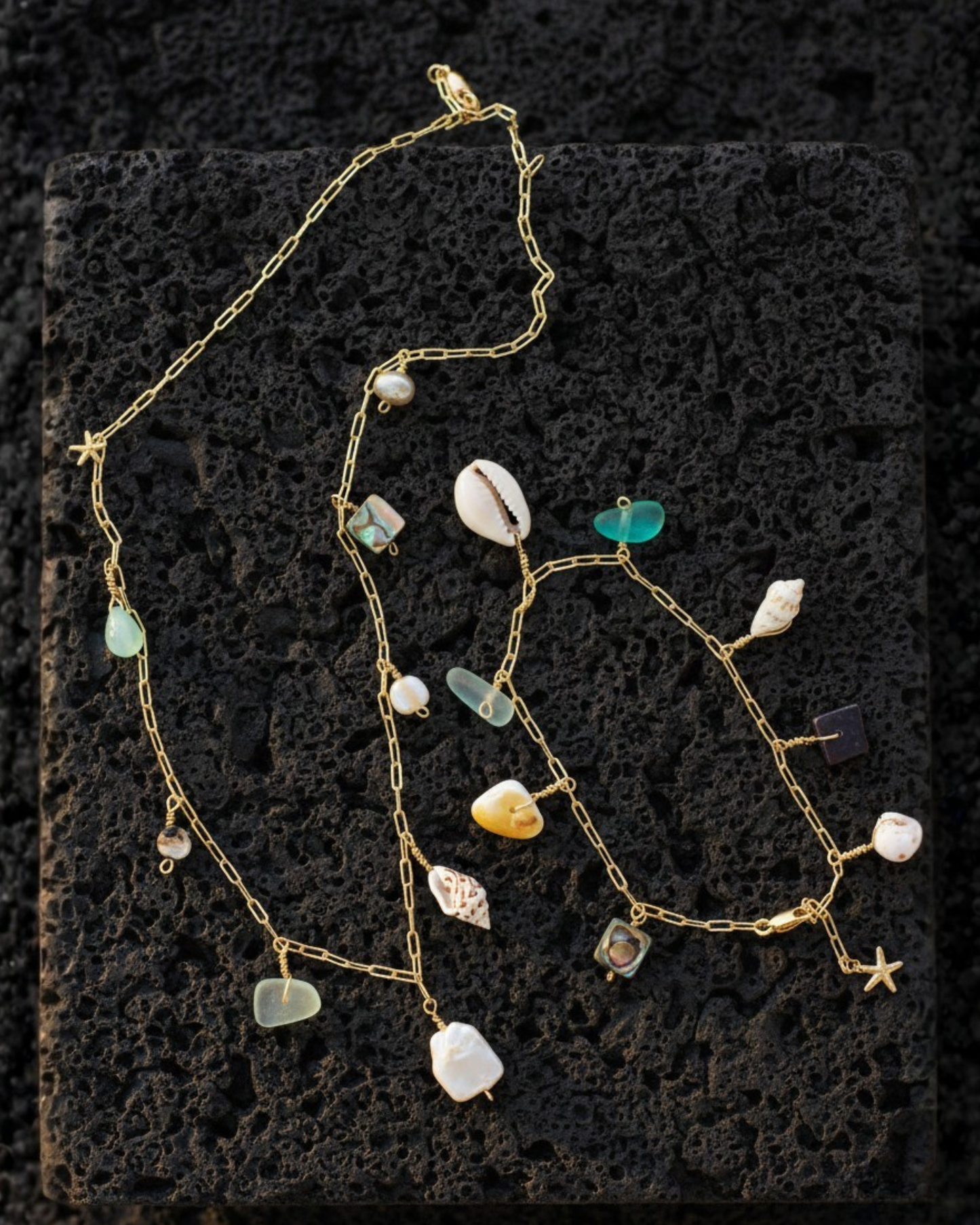 Ocean Charm Necklace in Gold: 18 inches - Salty But Sweet