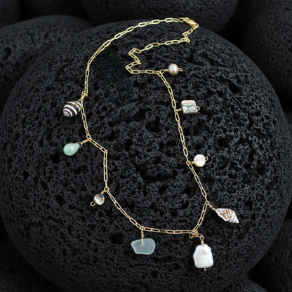 Ocean Charm Necklace in Gold: 18 inches - Salty But Sweet