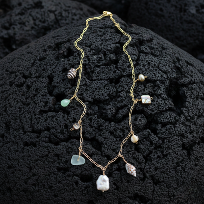 Ocean Charm Necklace in Gold: 18 inches - Salty But Sweet
