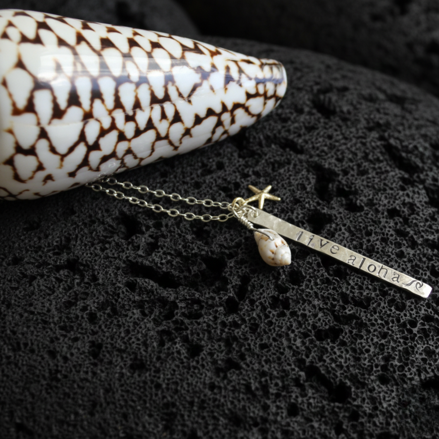 Live Aloha Vertical Bar Necklace- Salty But Sweet