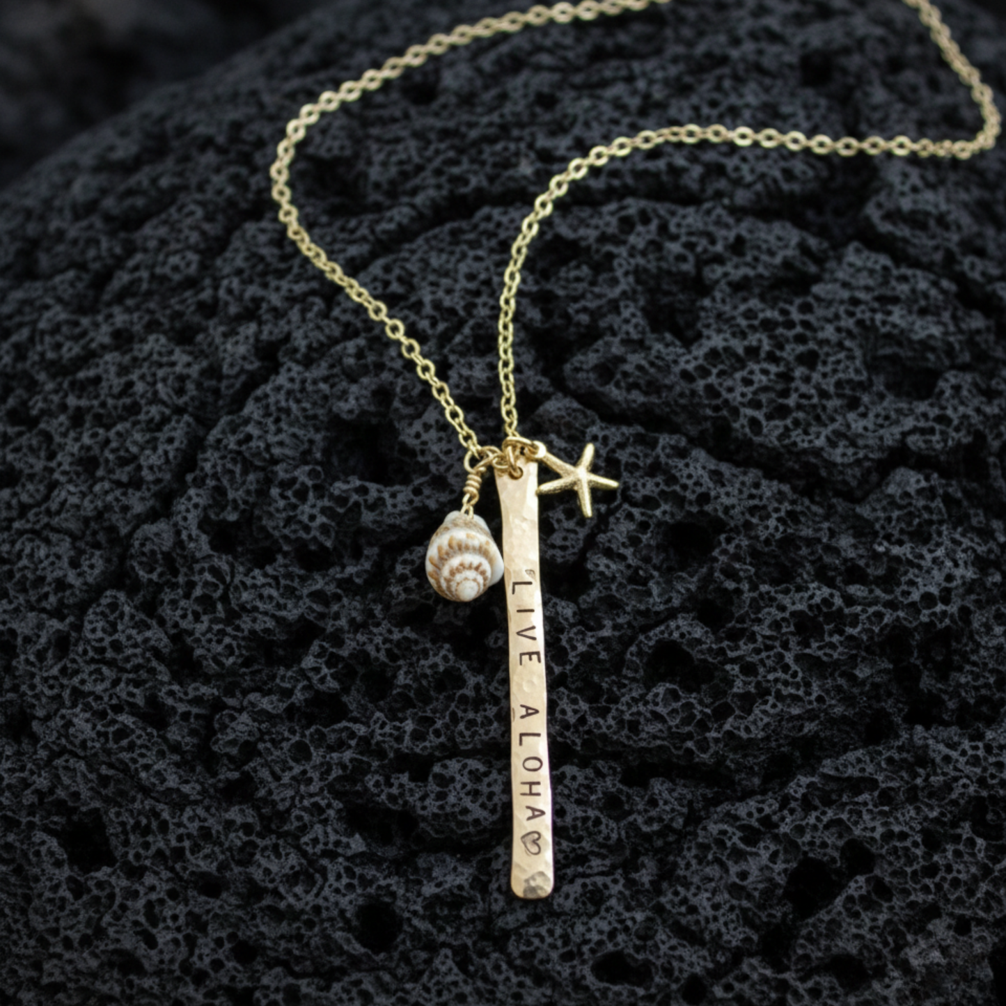 Live Aloha Vertical Bar Necklace- Salty But Sweet