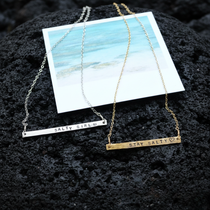 Live Aloha Horizontal Necklace: Gold Filled 18 inches - Salty But Sweet