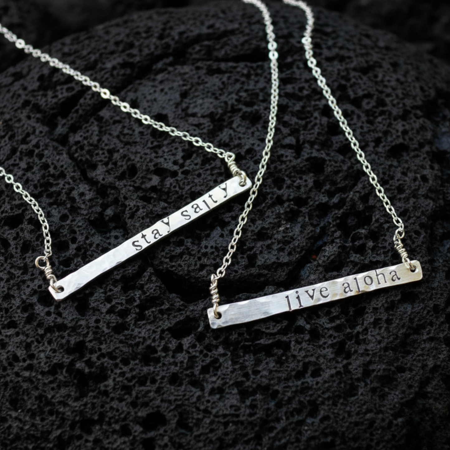 Live Aloha Horizontal Necklace: Gold Filled 18 inches - Salty But Sweet