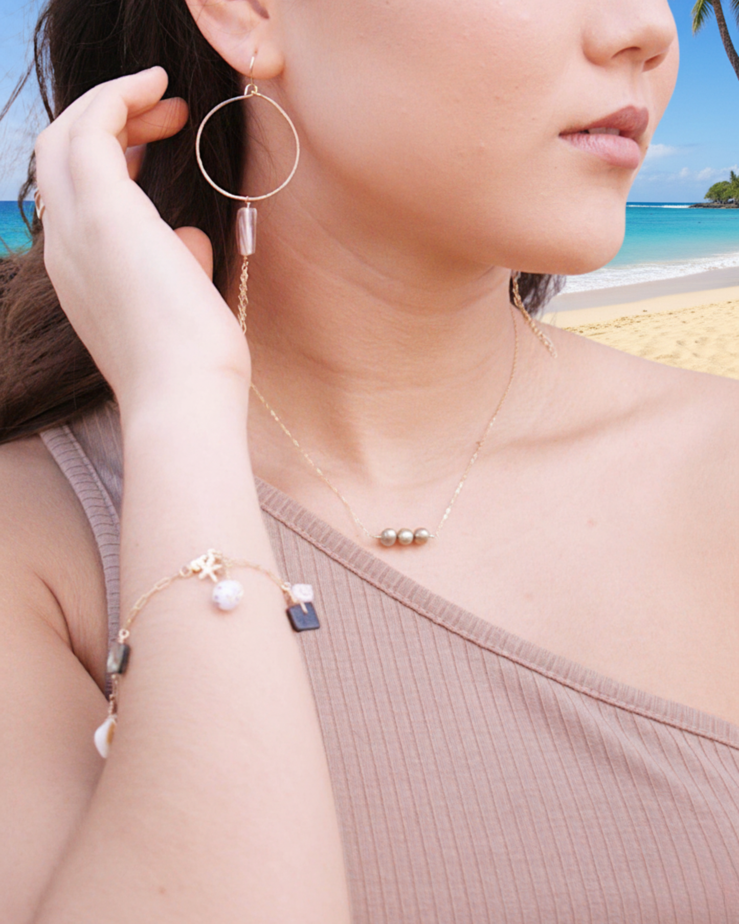 Mother of Pearl Hoop Earrings - Salty But Sweet