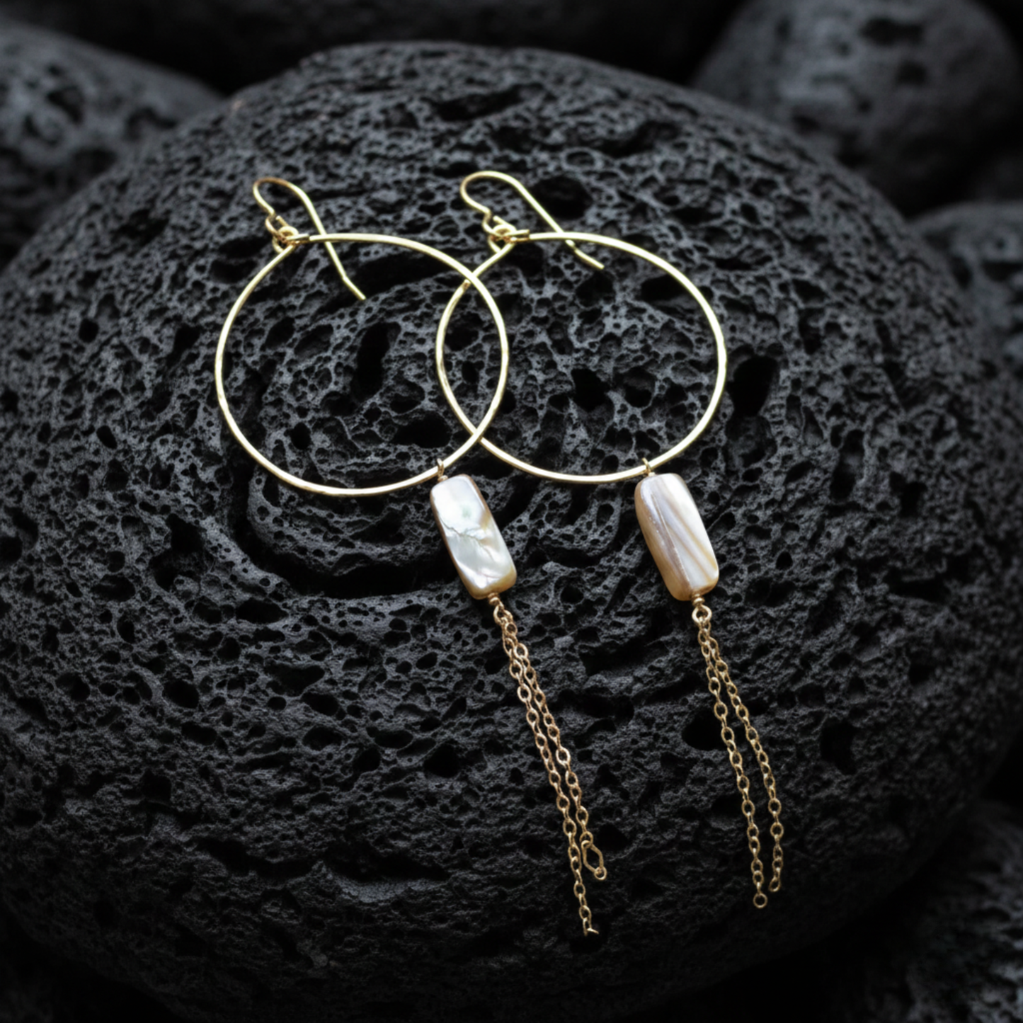 Mother of Pearl Hoop Earrings - Salty But Sweet