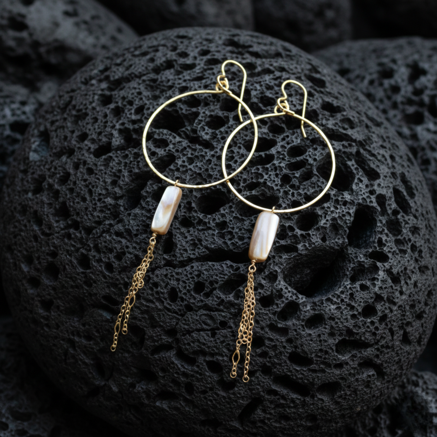 Mother of Pearl Hoop Earrings - Salty But Sweet