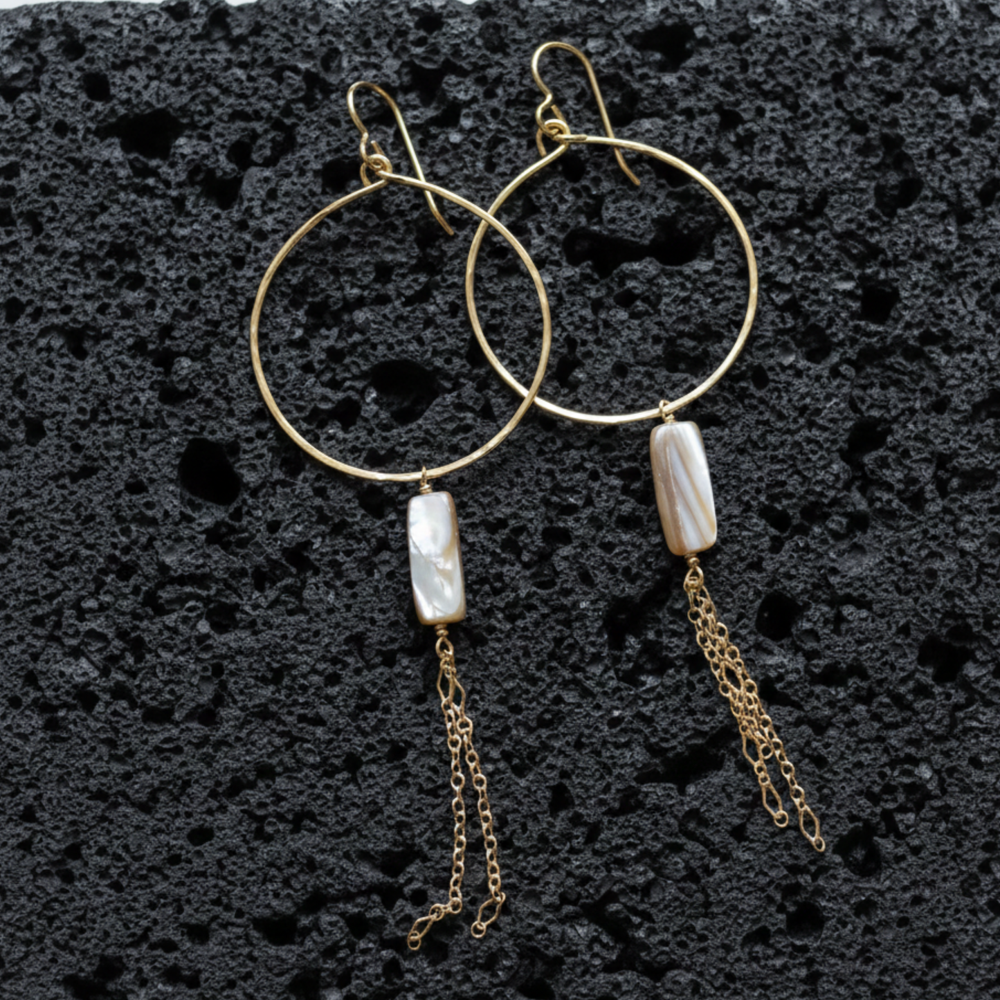 Mother of Pearl Hoop Earrings - Salty But Sweet