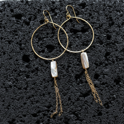 Mother of Pearl Hoop Earrings - Salty But Sweet