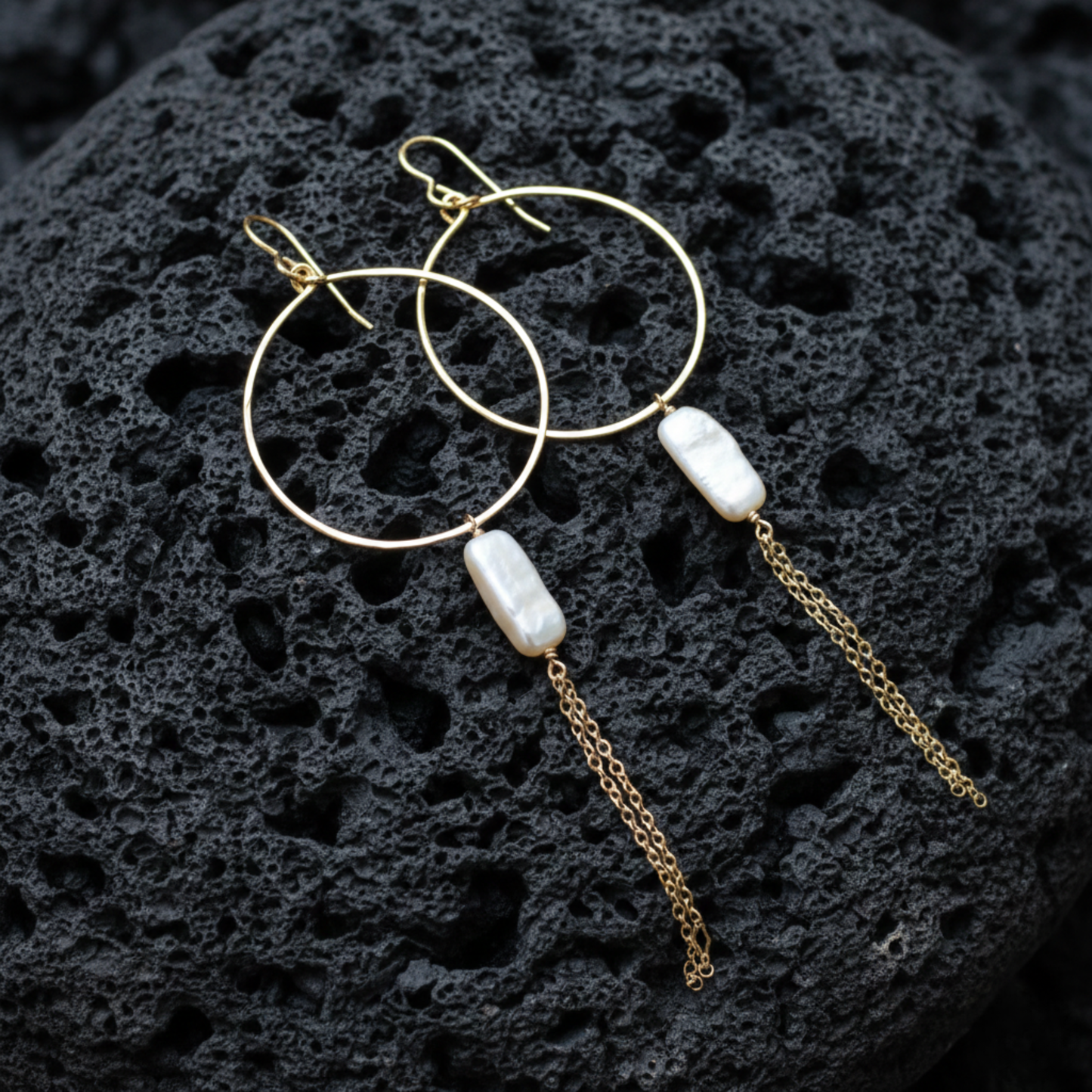 Mother of Pearl Hoop Earrings - Salty But Sweet